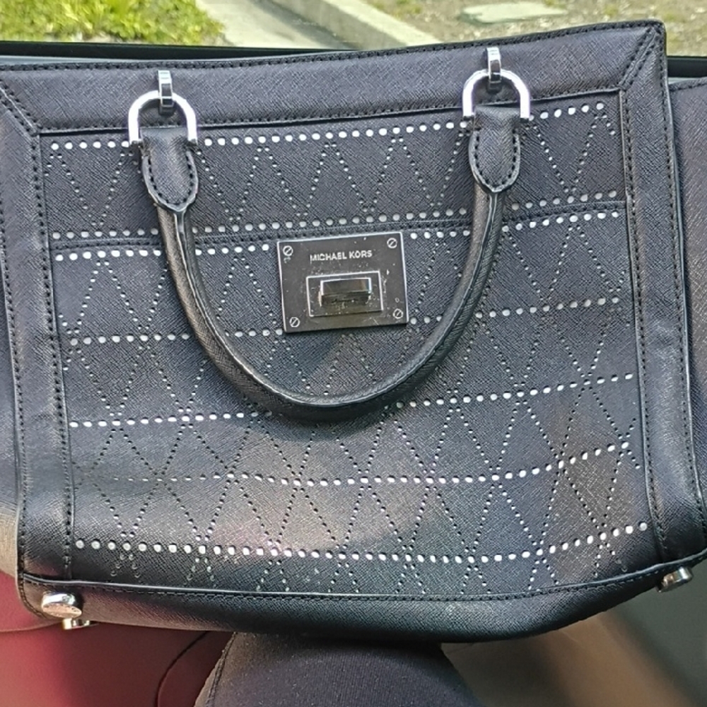 Michael Kors Black Studded Tote Bag